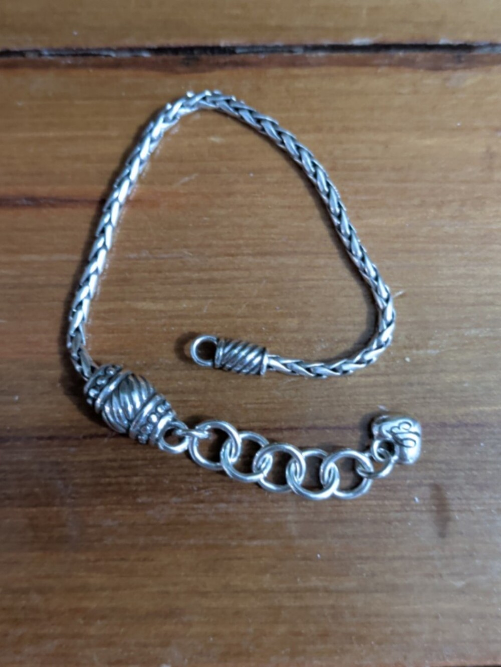 Brighton Barrel Slide Bracelet 7" Silver Plated